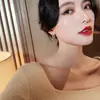 Europeos y Americanos transfronterizos más vendidos geométricos Ovalados de gancho para la oreja Celebridad de Internet elegantes aretes para la oreja femeninos estilo frío retro estilo de Hong Kong pendientes joyería