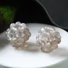 Brincos de Pedra Natural Pulseira Colar Corrente para Celular Contas Bola de Cristal Bola de Flor Acessórios de Joias DIY Cristal Tecido