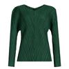 Conjunto Básico de Dos Piezas Color Puro Miyake 2026 Producto Nuevo de Primavera Falda de Dobladillo Ancho Top de Manga Larga con Cuello en V Ropa para Mujer