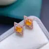 Brincos de Prata Esterlina S925 com Design Integral, Brincos Exquisitos e Doces de Feldspato Natural, Brincos de Franja Banhados a Ouro Real, Vários Brincos