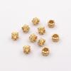 Estilo antiguo color cobre fundido reteniendo oro cuentas de 4 mm cuentas de flores cuentas de cobre pulsera con cuentas accesorios de joyería hechos a mano