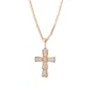 Versión Alta V Jinbaojia Collar de Cruz Completamente Incrustado de Diamantes para Mujer Cadena de Clavícula de Oro Rosa de 18 Quilates Collar Completamente Incrustado de Diamantes para Mujer