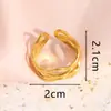 Anillo de Acero Inoxidable Europeo y Americano Moda Transfronteriza Anillo de Acero de Titanio Diseño de Alta Gama Anillo de Línea Simple Abierto