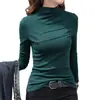 Comercio exterior transfronterizo ropa de mujer una generación de 2024 otoño e invierno nuevo terciopelo alemán cálido camiseta interior moda abrigo ajustado mujer