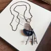 Colar Pingente Cruz Cravejado com Diamantes em Cordão de Cera Estilo Coreano Moda Casual Personalidade Design de Corrente para Clavícula Joias de Nicho para Mulheres