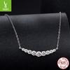 Collar de diamantes Mosan con sonrisa de plata, cadena de clavícula de plata S925 clásica y sencilla de alta calidad.