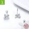 Brincos de pressão de moda europeia e americana transfronteiriços, folhas, escuta, joias de prata 925, brincos por atacado SCE431