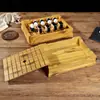 Bandeja de Té Estilo Japonés Hecha de Plástico con Textura Similar al Bambú, Drenaje de Agua, Resistente al Moho, Desmontable, Diseño Simple, Bandeja para Juego de Té con Drenaje, Libre de Moho