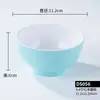 Tigela Pequena de Melamina Bicolor A5, Tigela Redonda Espessa para Arroz, Tigela para Molho de Hot Pot, Tigela Pequena para Sopa, Louça de Imitação Porcelana, Melamina Espessa