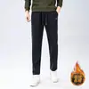 Pantalones casuales de otoño e invierno transfronterizos, pantalones de chándal cómodos y duraderos, pantalones casuales versátiles para hombre de pierna recta texturizada con forro polar