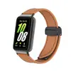 Adequado para Pulseira do Samsung Fit3 Watch, Pulseira do Galaxy Fit3, Pulseira de Couro Texturizado com Fivela Magnética de Liberação Rápida