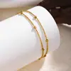 Pulsera Sencilla de Acero de Titanio para Mujer Europea y Americana Nueva Transfronteriza Pulsera de Cadena de Cuentas Multicapa Pulsera de Acero Inoxidable Pulsera Venta al por Mayor