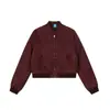 Chaqueta de Cuero con Textura de Guijarros Suelta de Cuello Alto Estilo Retro Americano para Mujer Otoño Nuevo Casual High Street Diseño de Ropa de Trabajo Top