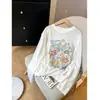 Tejido de copo de nieve de 170 g 35 % Liocel 35 % algodón 30 % poliéster Camiseta de manga larga bordada y estampada para mujer, top de protección solar para verano