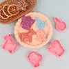 Serie Navideña Molde para Galletas Reno Dibujo Animado 3D Molde para Galletas DIY Arcilla Árbol de Navidad Duende Impresión Artificial