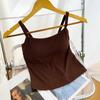 Camisole Feminina Nova Estilo Primavera e Verão com Bojos, Adequada para Usar Sozinha ou como Camada Interna, Apresentando um Lindo Design nas Costas, Sutiã Integrado e Estilo Tomara que Caia