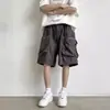 Shorts Sueltos de Bolsillo de Verano 2025 para Hombre Estilo Urbano Juvenil Estilo Hong Kong Nuevos Shorts Cargo de Pierna Ancha