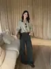 Pantalones de pierna ancha simples para adelgazar estilo coreano ICCIICC, nuevos pantalones casuales versátiles de otoño que realzan la altura para mujer, modelo 2932