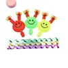 Gran cara sonriente soplando dragón silbato soplando rollo juguetes para niños cara sonriente soplando dragón payaso soplando dragón puesto juguetes al por mayor