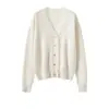 Elegante Suéter de Cashmere Puro Estilo Deusa, Suéter Único de Cashmere, Novo Estilo Outono e Inverno, Gola V com Franjas, Mangas Longas, Corte Justo, Versátil