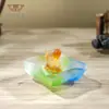 Porta-canetas de peixe dourado esmaltado colorido com lótus Ornamentos anuais de reserva Mobiliário de escritório Presentes de aniversário Mesa de chá Acessórios para mesa de chá