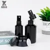 Botella de aceite esencial negro Spot 120ml set de botellas cosméticas botella de aceite esencial botella de crema botella de loción botella de vidrio de hombro inclinado