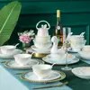 Juego de Vajilla de Porcelana Ósea Jingdezhen Bol Cerámico para el Hogar Plato Cuchara Venta al por Mayor Regalo de Inauguración Soporte para Vajilla