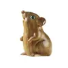 Sándalo Verde Natural Tallado Ratón Lindo Adornos Artesanías de Madera Piezas Creativas Hechas a Mano Decoración de Escritorio Ratón del Zodiaco Auspicioso