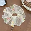 Ligero de Gasa Nuevo Elástico para el Cabello~ Grande de Malla Flor Mariposa Bordado Scrunchie, Súper Fotogénico Elástico para Cola de Caballo Baja