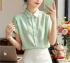 Nova Camisa Estilosa Juvenil de Verão, Soltinha, Que Cobre a Barriga, Top Casual, Camisa Listrada Fashion com Gola Polo de Manga Curta para Mulheres