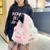 Bolso de peluche lindo y feo para otoño e invierno, bolso de hombro de peluche lindo y feo para mujer, de gran capacidad, para estudiantes, con dopamina y dibujos animados.