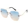 Nuevas gafas de sol de moda con degradado de color, gafas de sol con montura grande y recorte de cara grande, gafas de sol modernas sin marco para mujer