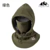 Capuz quente e à prova de vento espessado para outono e inverno, unissex para ciclismo ao ar livre, proteção facial e auricular forrada com fleece, capuz integrado à prova de frio