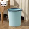 Cubo de basura con borde para uso doméstico, papelera elegante para residuos de cocina, papelera de plástico de gran capacidad sin tapa para sala de estar y baño