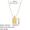 Europa y Estados Unidos etiqueta de acero de titanio transfronteriza cuadrado tarot sol luna ocho hombres estrella flor collar joyería de diamantes