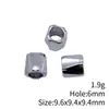 9.6X9.4X9.4Mm 1.9g Prata Antiga Acessórios para Joias Material Contas Espaçadoras Laterais Trapezoidais Contas com Furo Grande