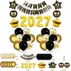 Set de Globos de Letras Negro y Dorado Más Vendido para Año Nuevo 2027, Pancarta de Año Nuevo, Cortina Dorada para Puerta, Suministros de Decoración para Fiesta de Año Nuevo