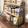 Estante de almacenamiento de escritorio, organizador de bolsitas de té para sala de estar, estante multicapa para aperitivos de mesa, estante de mesa de cocina, portavasos de agua