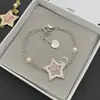 Pulsera de Resina Rosa con Estrella de Cinco Puntas y Perla, No se Desvanece, Marca D/Marca D Nueva, Letras Cd, Nariz de Cerdo, Tridimensional, Transfronteriza