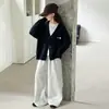 Conjunto de Primavera e Outono para Meninas 2026 Novo Casual Estilo Coreano Cardigan Simples de Tricô com Calça Jogger para Meninas Mais Velhas