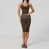 Em EstoqueNovo Conjunto Esportivo Feminino de Duas Peças para Fitness, Levanta Bumbum, Respirável, Alta Elasticidade, Absorvente de Choque, Treinamento de Pilates