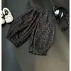 Ropa para Bebé Niños Niñas Estilo Coreano Moda Chaleco de Cuero Pantalones con Estampado de Leopardo Conjunto de Tres Piezas Unisex Primavera Otoño Conjunto Rayado para Niños