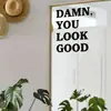 Adesivos de Espelho de Vidro Autoadesivos de Cura em Inglês Adesivos de Parede Ins Adesivos Decorativos para Mesa de Banheiro Espelho de Maquiagem BR0581C
