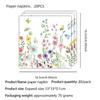 Nuevo Tema Vajilla Fiesta de Flores Mariposa Salvia Flor Silvestre Mantel Plato de Papel Vaso Servilleta Suministros Decoración Fiesta