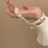 Gola Choker de Flor de Lã Branca de Pelúcia para Outono e Inverno, Colar com Tira para Pescoço com Atmosfera Pura e Lustrosa para Mulheres