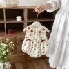 Ranita Transpirable de Verano para Bebé con Encaje Dulce de Fresa, Mameluco Tejido a Mano para Bebés Niñas, Ropa para Recién Nacidos
