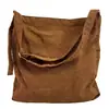 Bolso tote de pana marrón vintage con correa de hombro ajustable, adecuado para ir al trabajo, se puede personalizar con un logo
