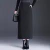 Falda Midi Delgada de Cintura Alta con Caída para Mujer 2026 Otoño Nueva Llegada Falda Ajustada al Cuerpo Falda Lápiz Elegante con Abertura de Moda Tendencia