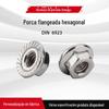 Spot de fábrica porca sextavada com flange de aço inoxidável DIN6923 especificações completas porca sextavada com flange M5-M20