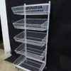 Carrito de almacenamiento mejorado de cinco capas engrosado con ruedas de pie, carrito vertical simple, almacenamiento multicapa y unidad de almacenamiento móvil